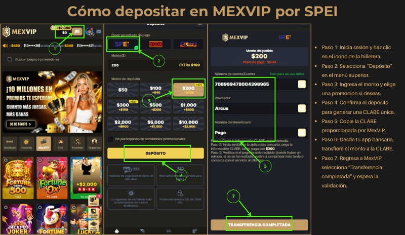 Cómo depositar en MexVIP por SPEI